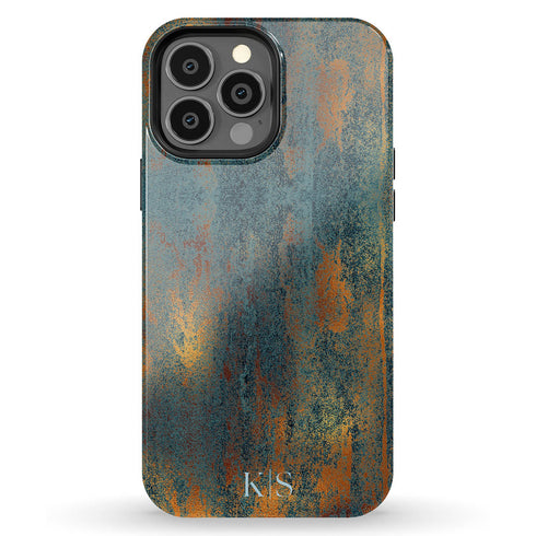 Patina Effect Custom Initials iPhone Case